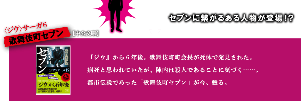 歌舞伎町セブン　『ジウ』から6年。歌舞伎町の一角で町会長の死体が発見された。再び迫る脅威から街を守るため、密かに立ち上がる者たちがいた！